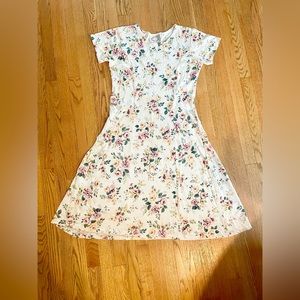 💕SOLD💕Vintage 90s Floral Dress Midi Tie Back Cotton Erika Brand Size 6